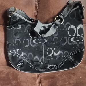 Coach Black and Gray Shoulder Bag